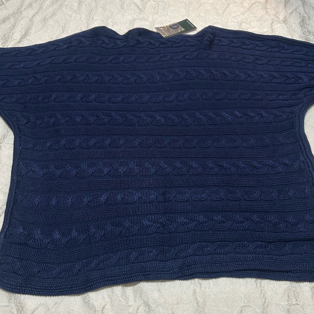 Ralph Lauren Navy Cable Knit Sweater XL NWT